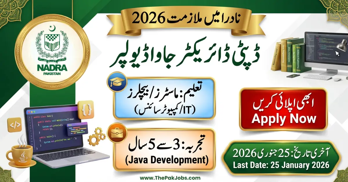 NADRA Deputy Director Java Developer Jobs 2026: Apply Now
